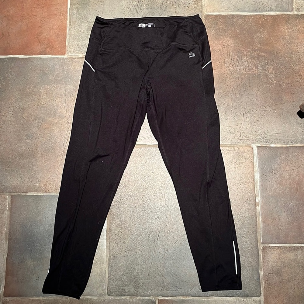 RBX performance size large exercise pants, black leggings with reflectors